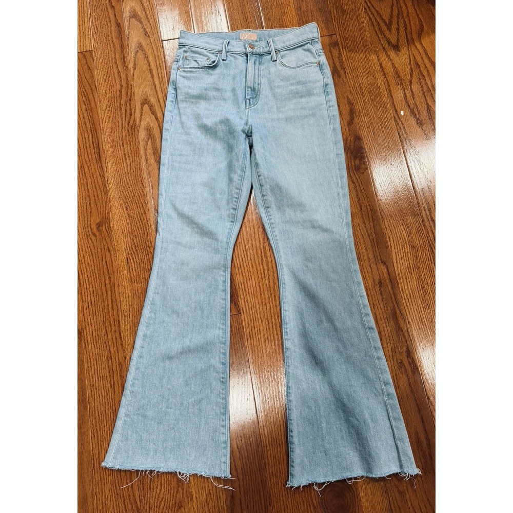 MOTHER Light Wash Blue Flared Jeans